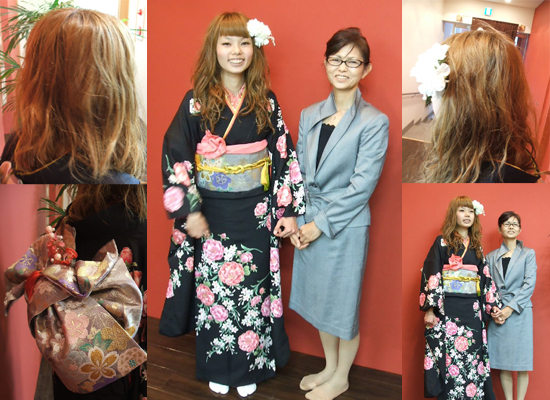 振袖の着姿、ヘアスタイルなどなど